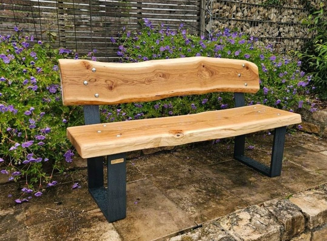 Sitzbank Gartenbank massiv Eichenholz