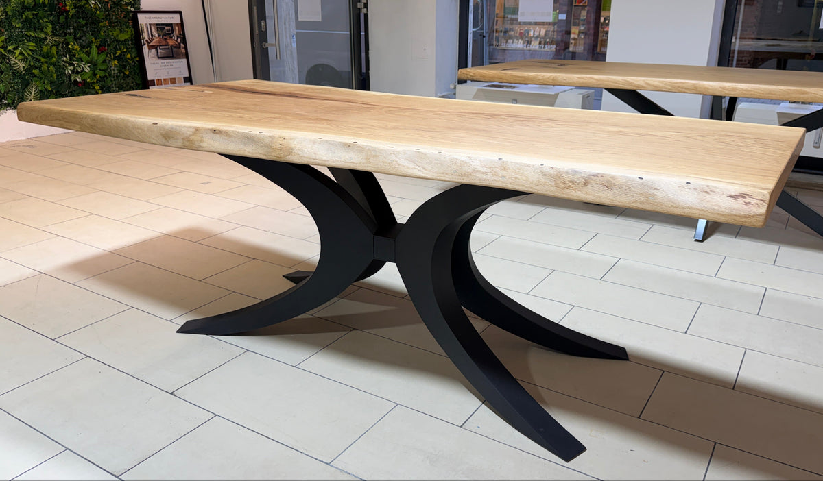 Olivesche Tischplatte mit Baumkante 220x90x5,5 cm