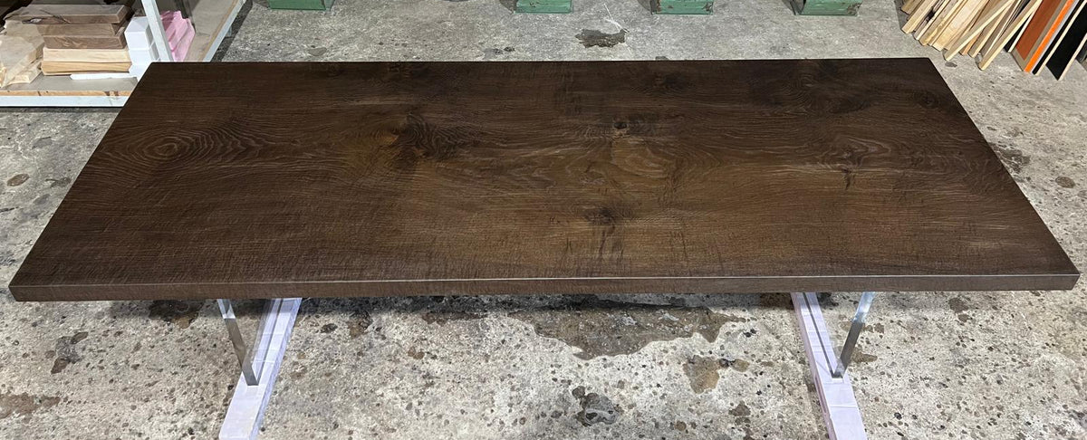 Räuchereiche Tischplatte mit gerader Kante 260x100x5 cm