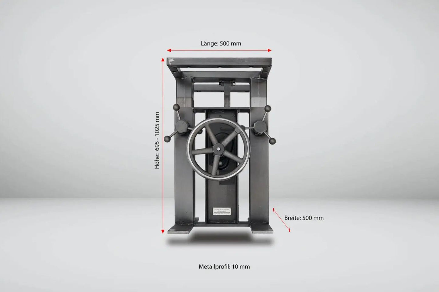 Tischgestell HighJack Stahl höhenverstellbar Industriedesign unbehandelt