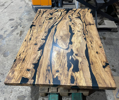 Olive Tischplatte mit gerader Kante 190 cm