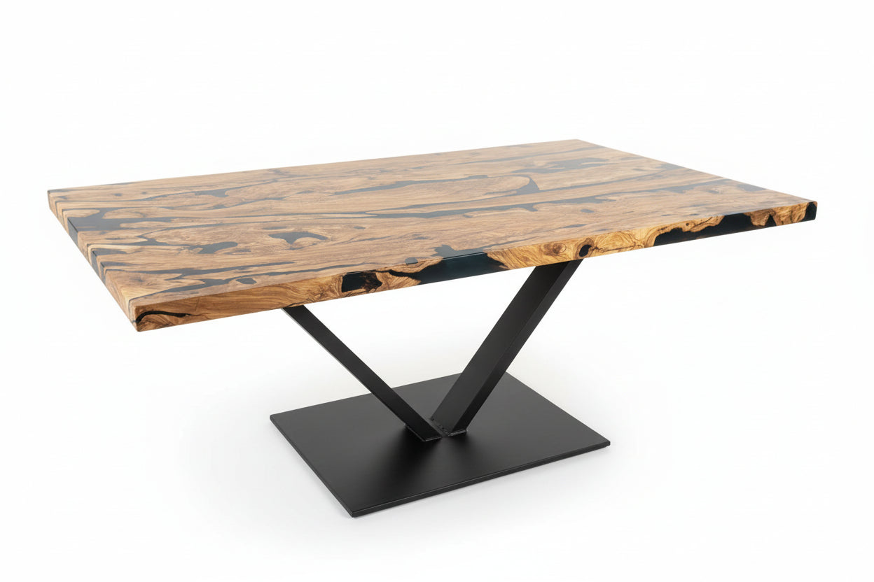 Olive Tischplatte mit gerader Kante 190 cm