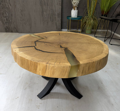 Eiche Couchtisch Beistelltisch massiv rund