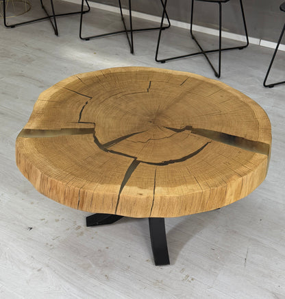 Eiche Couchtisch Beistelltisch massiv rund