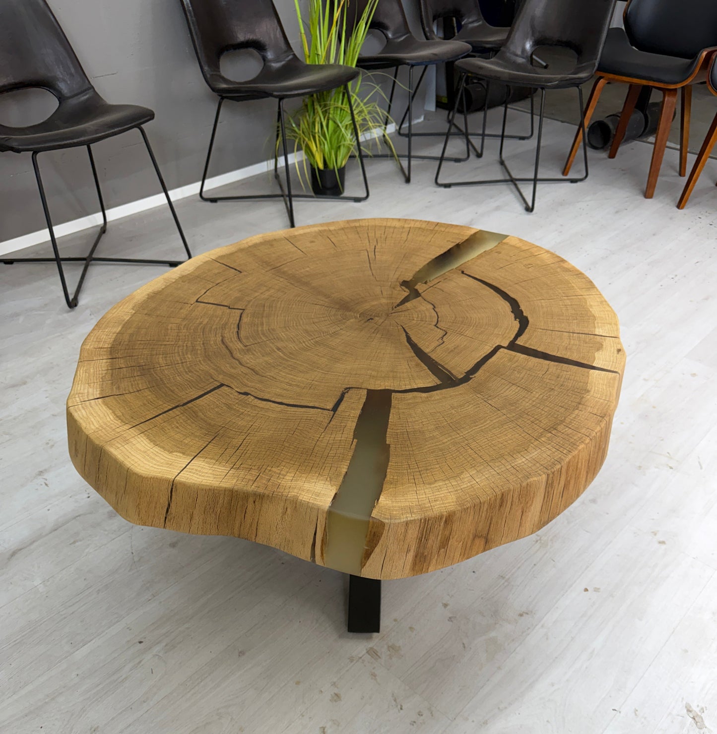 Eiche Couchtisch Beistelltisch massiv rund