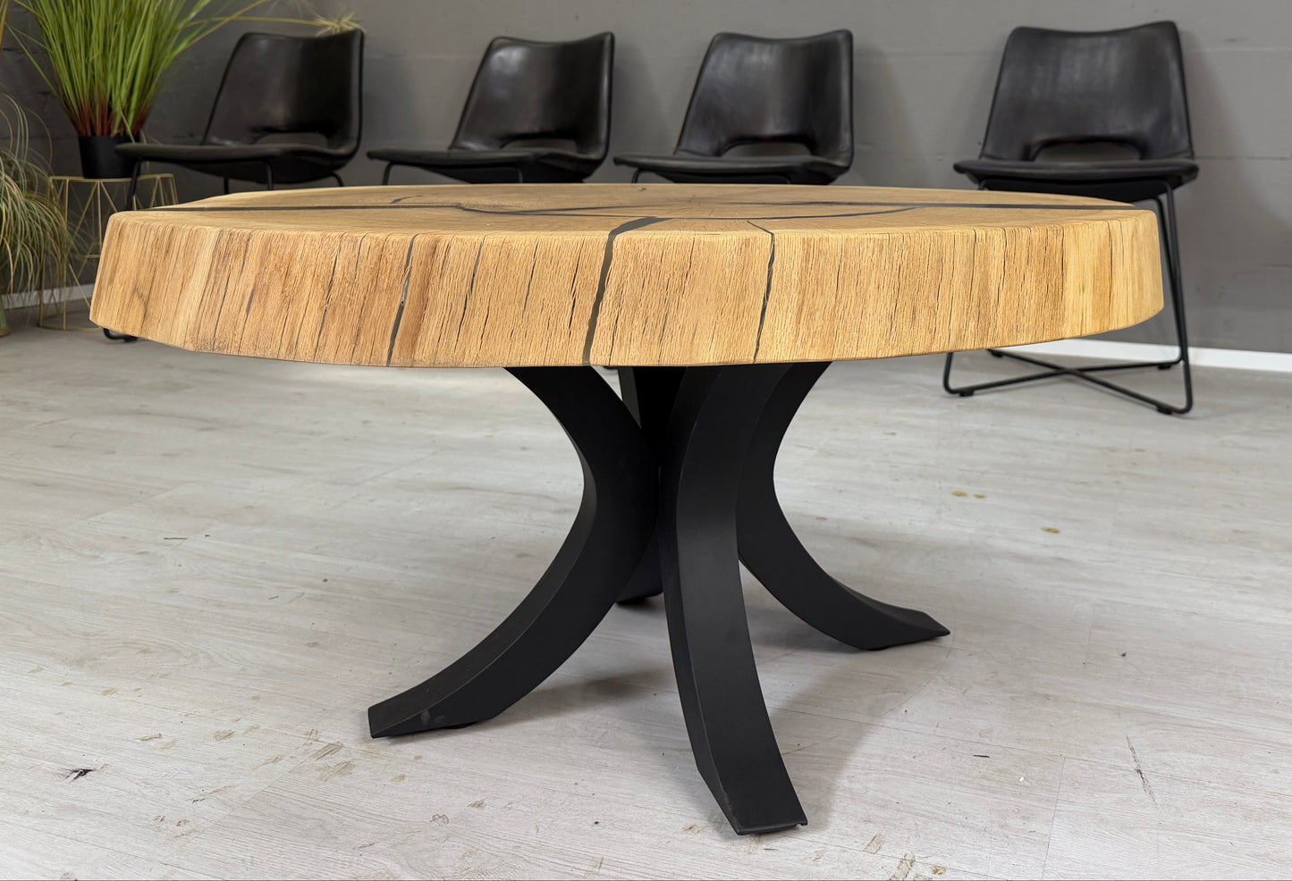 Eiche Couchtisch Beistelltisch massiv rund