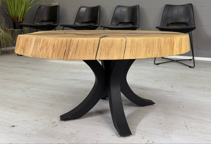 Eiche Couchtisch Beistelltisch massiv rund