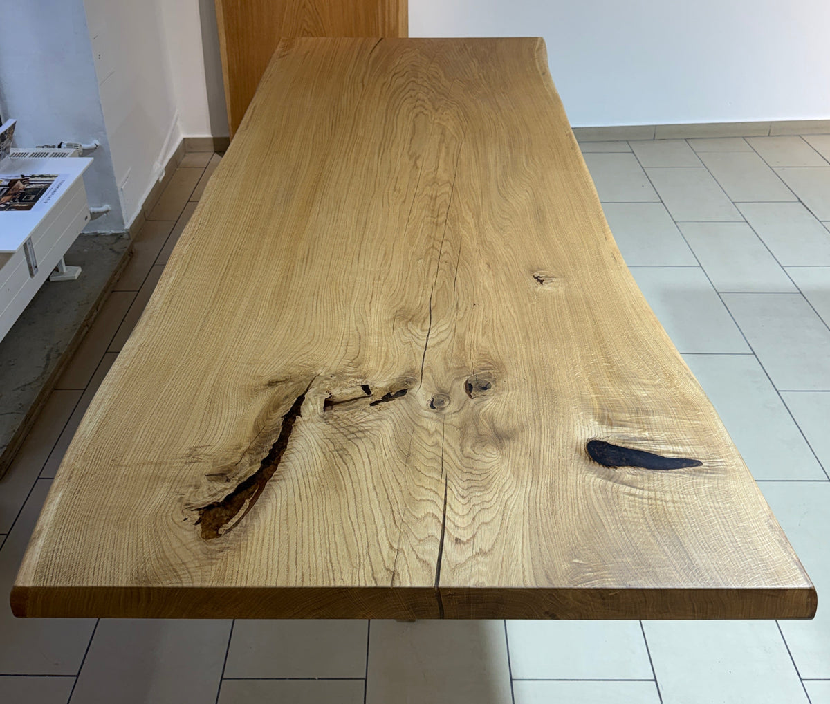 Eiche Tischplatte mit Baumkante 260x95x5,5 cm