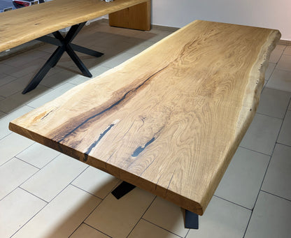 Olivesche Tischplatte mit Baumkante 220x90x5,5 cm