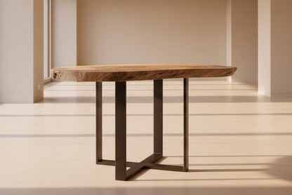 Couchtisch Beistelltisch Esche auf Stahlsockel schwarz 117x75x4cm