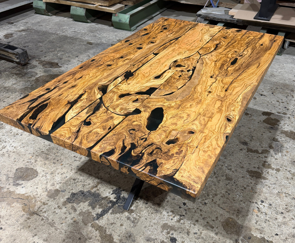Olive Tischplatte mit gerader Kante 180x110x4 cm