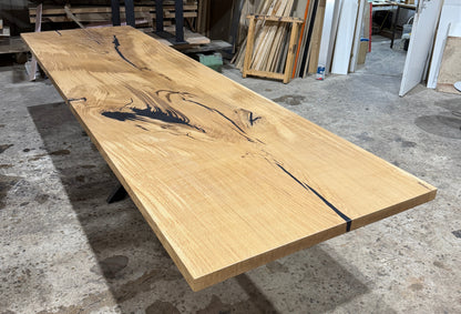 Eiche Tischplatte mit gerader Kante 355x101x5cm