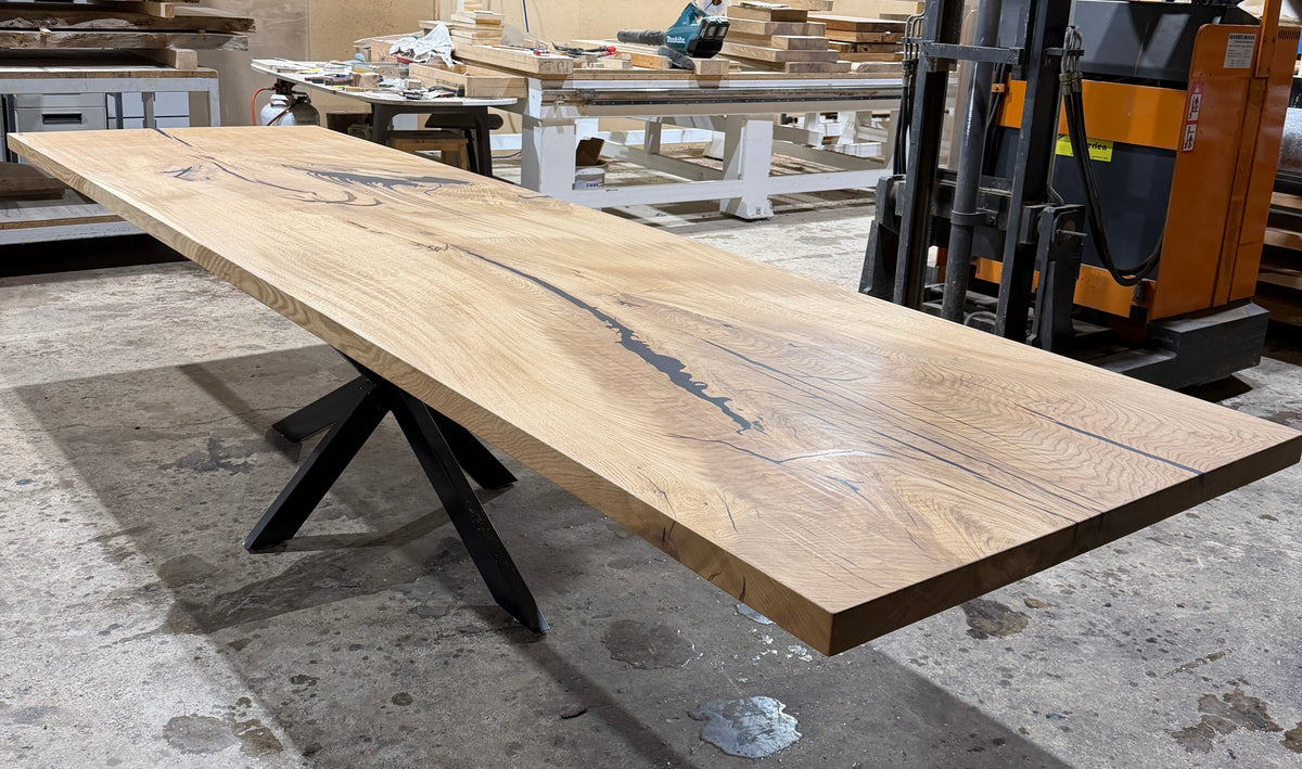 Eiche Tischplatte mit gerader Kante 355x101x5cm