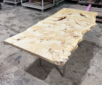 Maserpappel Tischplatte mit Baumkante 190x88x5cm