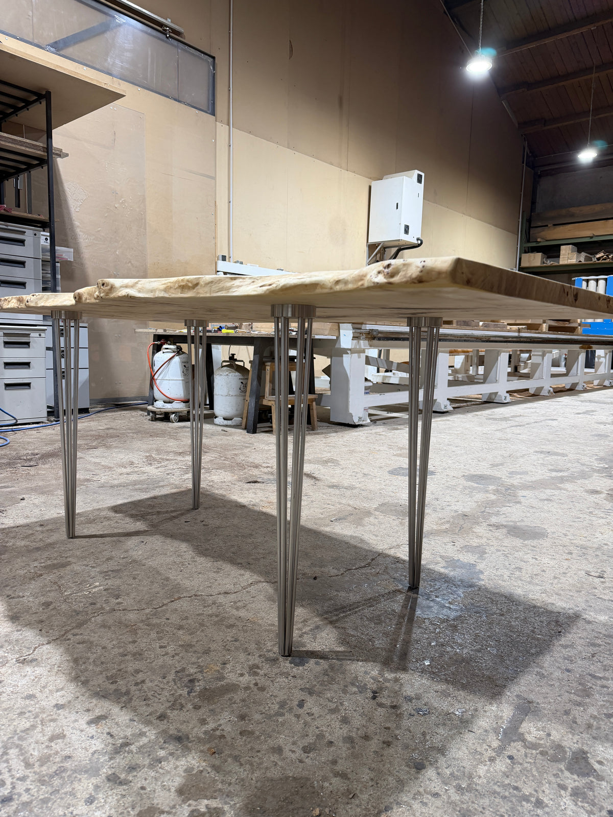 Maserpappel Tischplatte mit Baumkante 190x88x5cm