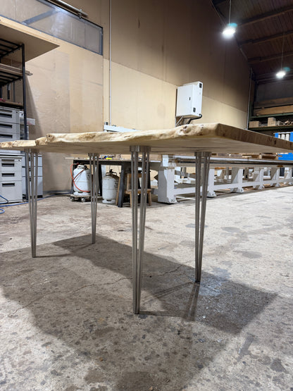 Maserpappel Tischplatte mit Baumkante 190x88x5cm
