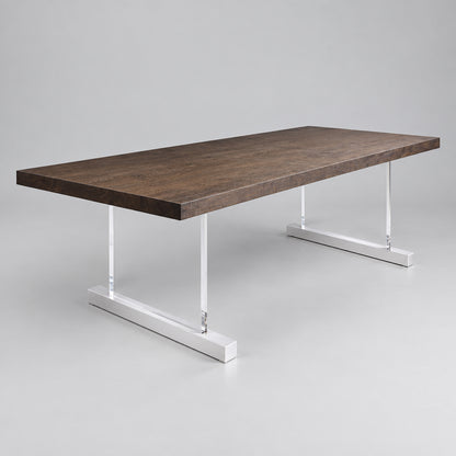 Räuchereiche Tischplatte mit gerader Kante 260x100x5 cm