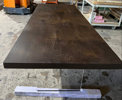 Räuchereiche Tischplatte mit gerader Kante 260x100x5 cm