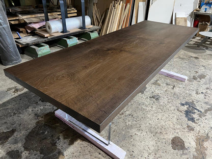 Räuchereiche Tischplatte mit gerader Kante 260x100x5 cm