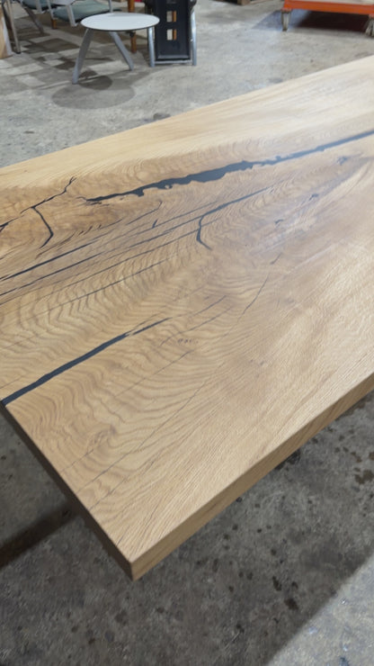 Eiche Tischplatte mit gerader Kante 355x101x5cm